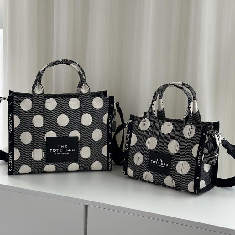 MJ马杰波点帆布托特包单肩斜挎手提电脑包大容量包包时尚百搭女包