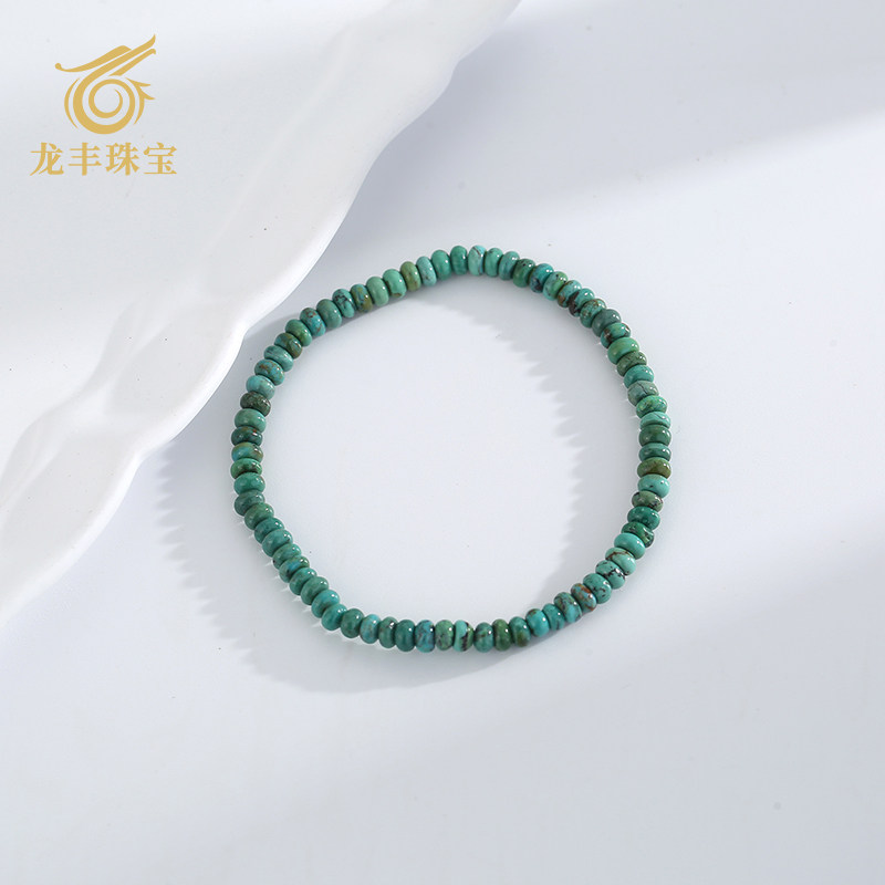 正品天然绿松石算盘珠女款手链图片