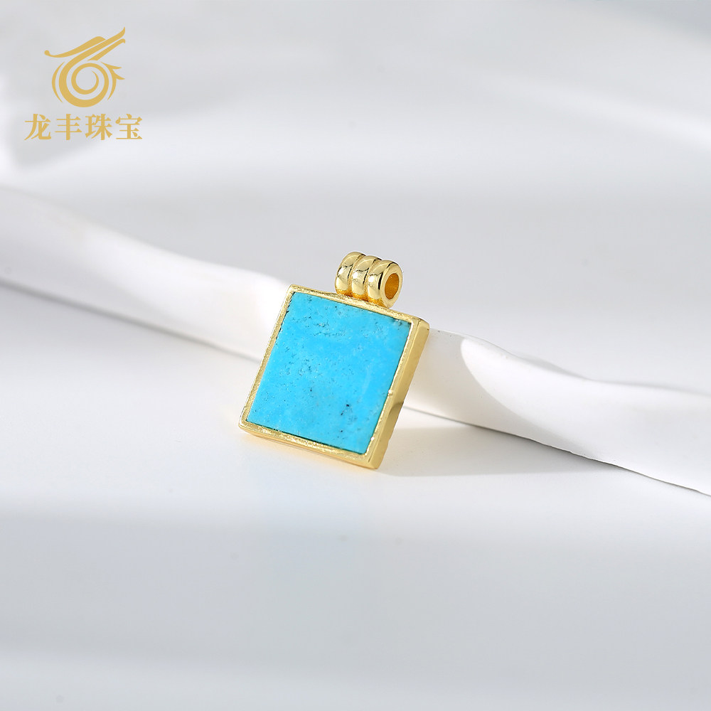正品天然绿松石无事牌女款吊坠图片
