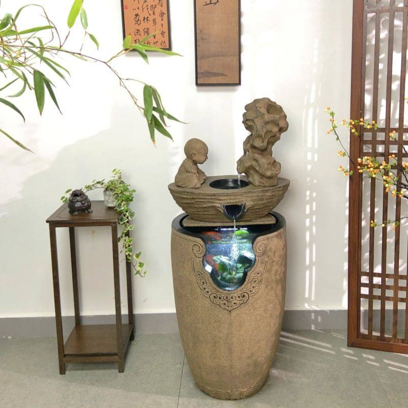 新中式流水摆件假山鱼缸水循环会所室内办公室茶室创意装饰生财,家居饰品,流水摆件,淘宝优惠券,粉丝福利购,淘宝优惠卷