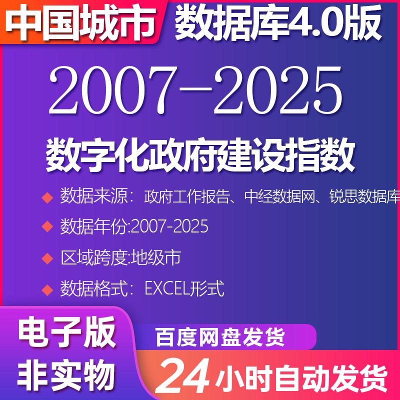 数字化政府建设指数(2007-2025)