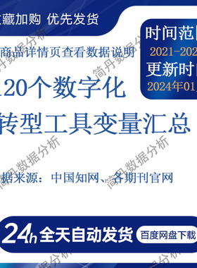 120个数字化转型工具变量汇总（2024.7）