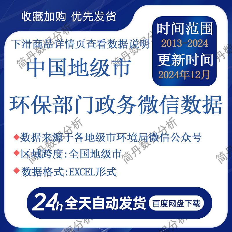 中国地级市环保部门政务微信数据库（2013-2024）