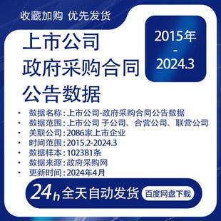上市公司-政府采购合同公告数据（2015-2024.3）