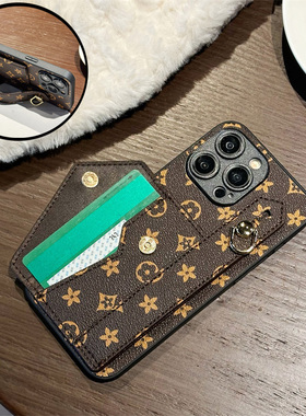 适用红米Note14pro手机壳13插卡套腕带Turbo3支架11E商务10se秋冬款8pro便携7小众13C皮质10x高级10Xpro新年