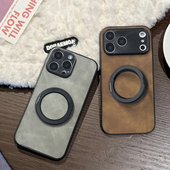 坎宁安适用三星A35手机壳a73旋转支架A53羊巴皮A70S商务A90s秋冬a34男款 A60s小众a25简约a35全包A71保护套A72