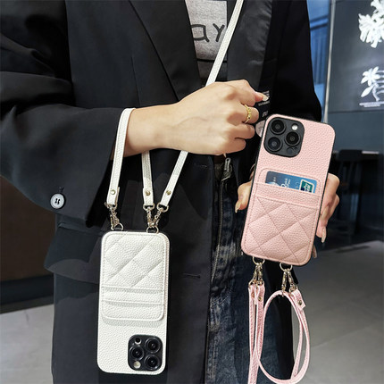 坎宁安适用于vivoy300i手机壳y200插卡皮套y100pro小香风y77e斜挎绳y35M背带y76s复古y33s小众y12简约y19时尚