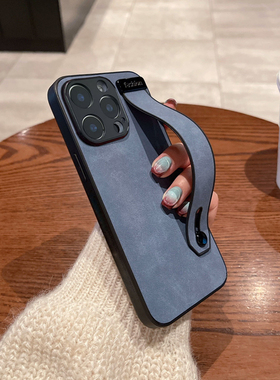 坎宁安适用三星S25Ultra手机壳S24商务S23+腕带支架S21FE羊巴皮S22秋冬S30plus男款S20小众S25edge简约S25FE