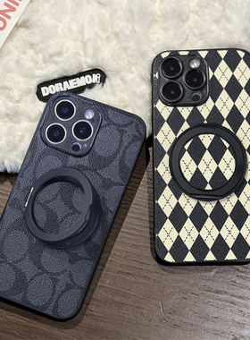 坎宁安适用红米Note15手机壳15pro旋转支架15折叠12se商务12se懒人11皮质13pro桌面14pro+全包保护套时尚潮流