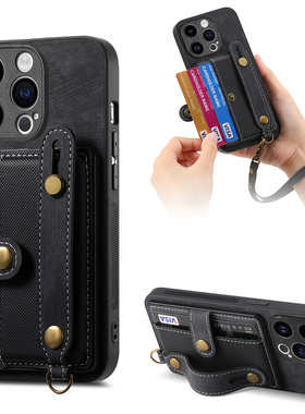 适用三星S10手机壳S11E腕带S9手提绳S11Plus商务GalaxyS8+插卡套红S10Lite支架S10X小众S10e可放门禁卡保护套