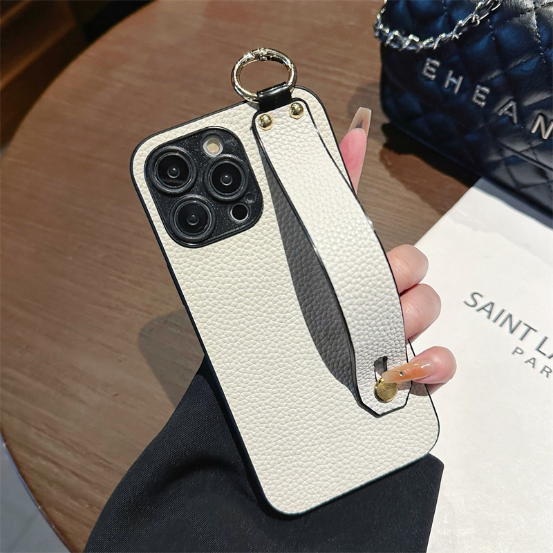 坎宁安适用于苹果16promax手机壳iphone15腕带支架14plus商务13便携12皮质11防摔xs懒人XR高档7保护套8P防摔