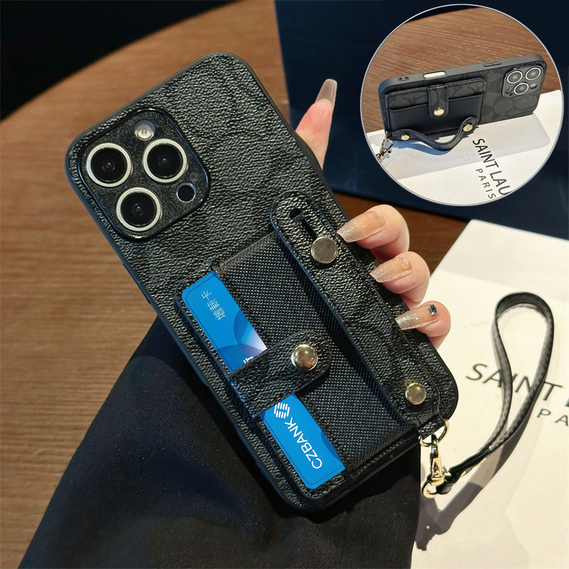 坎宁安适用于三星S24FE手机壳S25Ultra腕带S30Plus插卡套S20支架GalaxyS22+手绳s23FE商务5G小众s21防摔创意