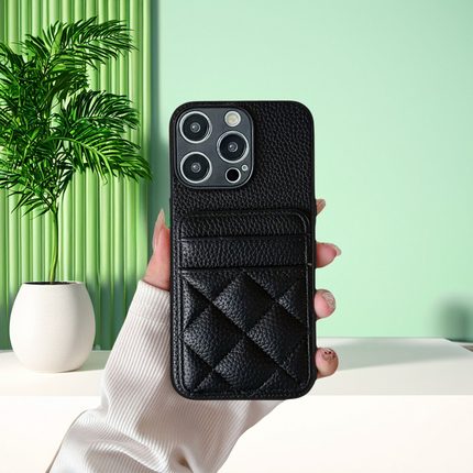 适用红米Turbo4手机壳13/12插卡套note14pro+小香风11E门禁10se公交卡9/8pro复古7小众13C简约10x可装卡防摔