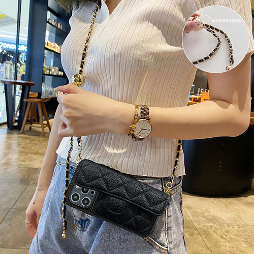 适用荣耀play8t手机壳play7tpro小香风play6c插卡套play4t斜跨链play5活力版零钱包play3荔枝纹麦芒20小众11