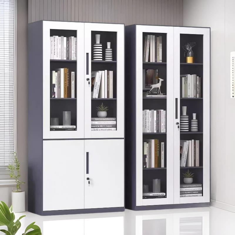 钢制拆装文件柜窄边铁皮资料柜办公室档案柜带锁财务凭证柜储物柜