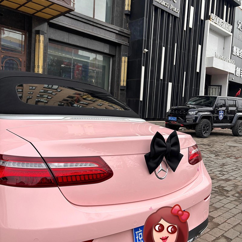 汽车蝴蝶结装饰女l生车尾挂件后备箱车贴摩托车电动车摆件车载贴