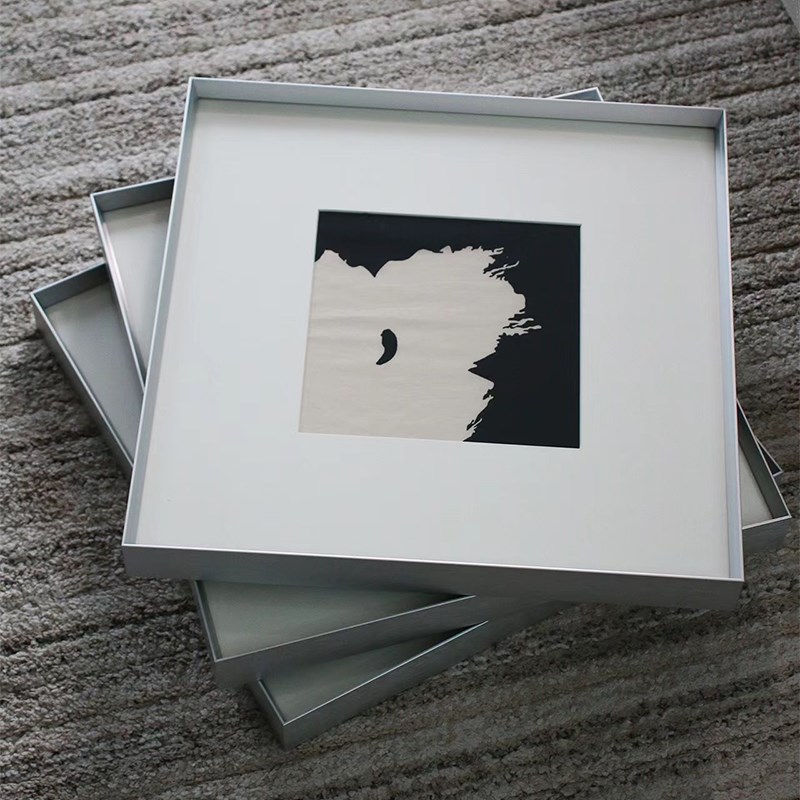 银色铝合金画框装裱留白细边框艺术家居I碎布装饰相框摆台定制尺