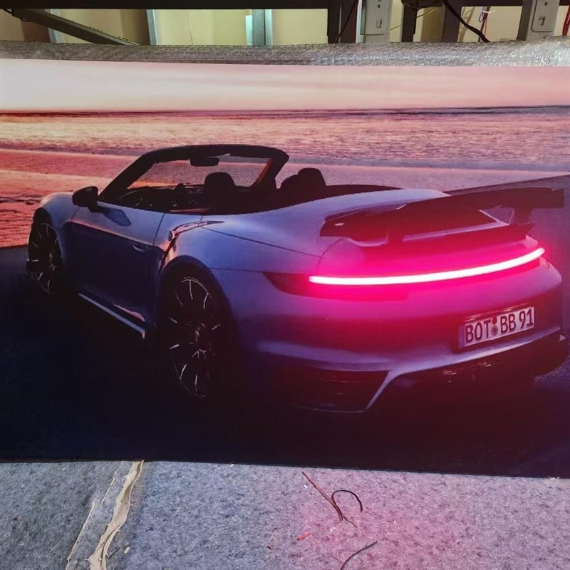 汽车发光壁画装饰画卧o室电竞房挂画车库改装店车灯无线遥控发光