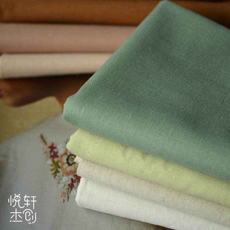 悦的针线游戏纯色莫兰迪系列手工刺绣diy棉麻手工绣布缎带绣50*70