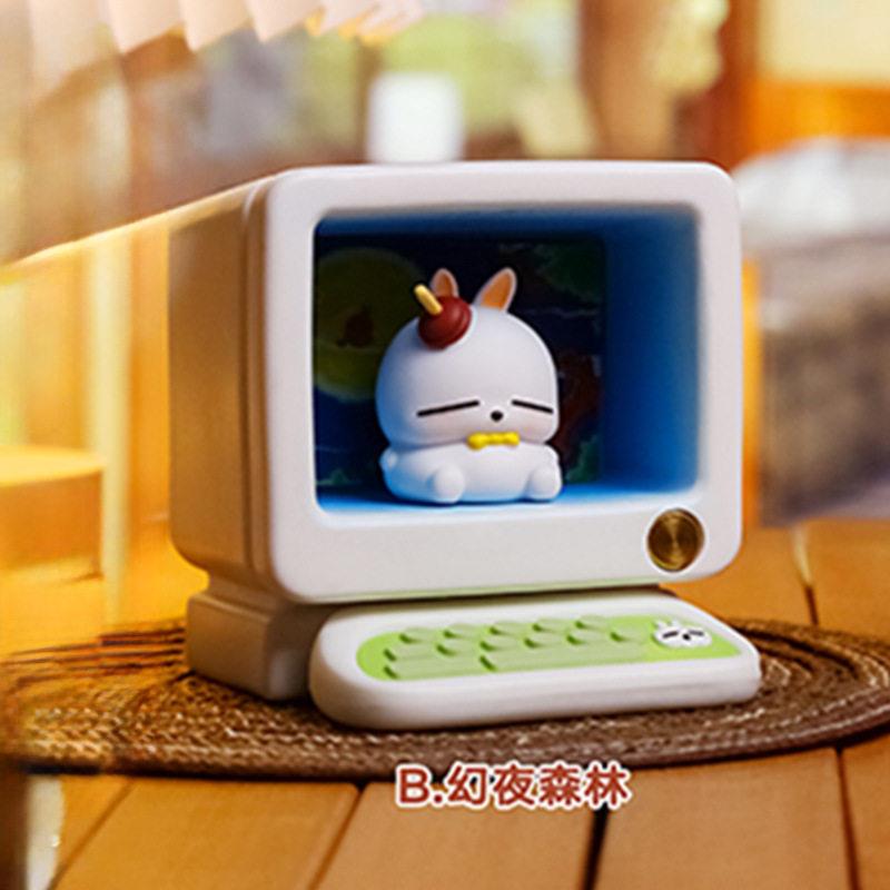 创意卡通流氓兔复古小夜灯可爱氛围灯学生宿舍桌面装饰摆件禮品