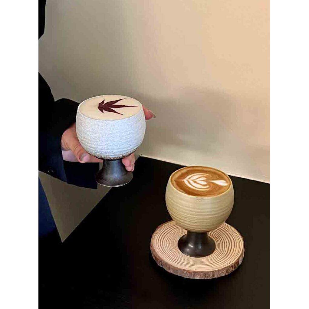 日式创意陶瓷杯浓缩拿铁咖啡杯 高品质粗陶水杯 ins风小容量杯子