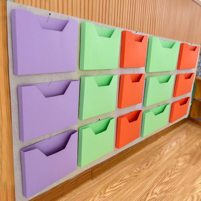幼儿园牛皮纸作品收纳袋区角环创材料学校走廊作品展示墙面墙饰贴
