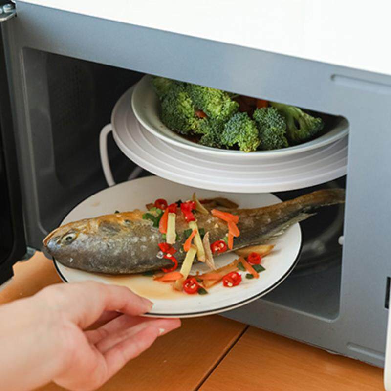 厨房用品微波炉加热架分层饭菜蒸架加热托盘餐具碟盘碗筷置物架
