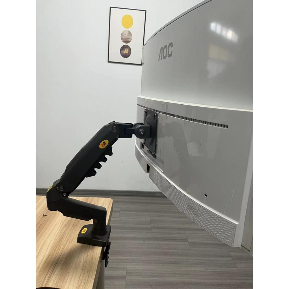 NBF80桌面显示器屏幕立柱多功能旋转支挂架免打孔装24/27/30寸白