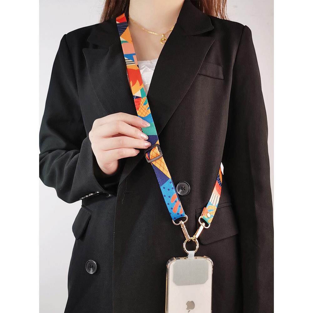 手机挂绳斜挎可肩背加长款调节挂脖不勒挂链创意彩绘文艺挂件通用