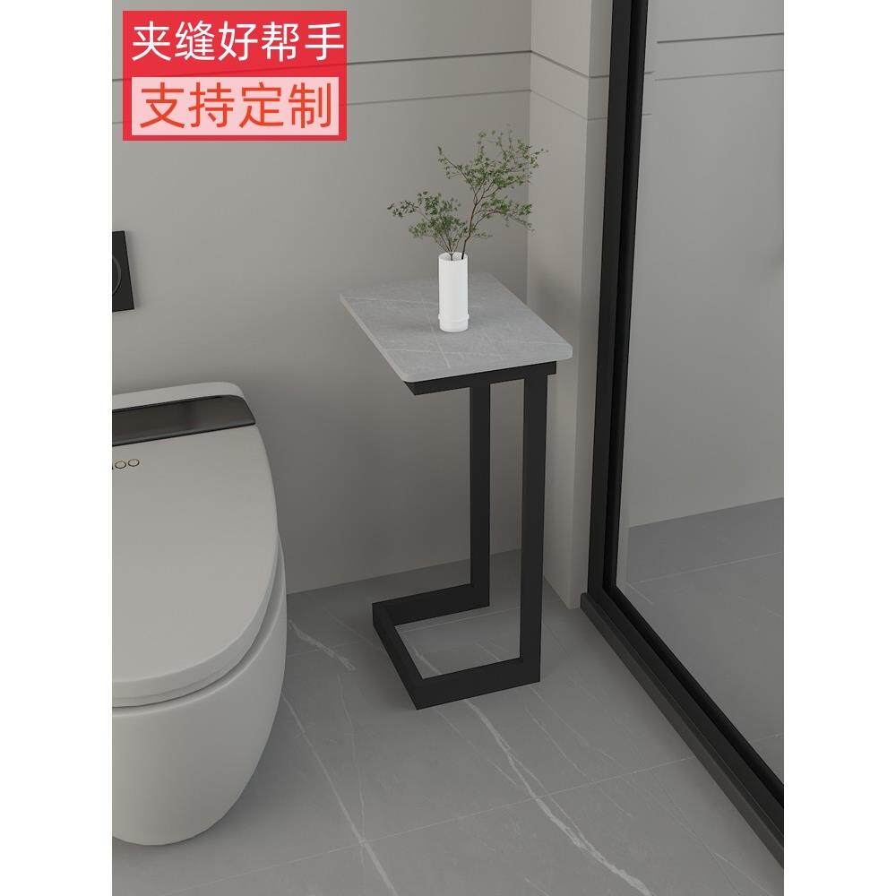 卫生间门后置物架落地窄马桶坐便器旁边收纳架浴室厕所缝隙小桌子