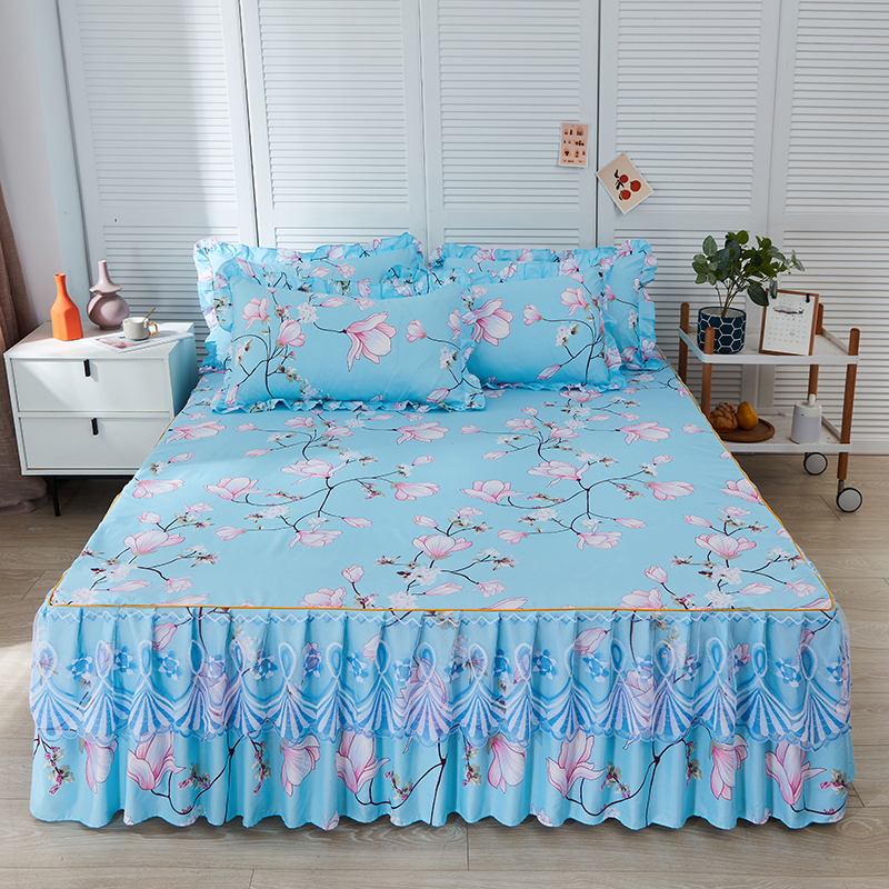 蕾丝花边床裙单件公主风磨毛加厚妈妈用裙式床单防滑韩式1.5m床套