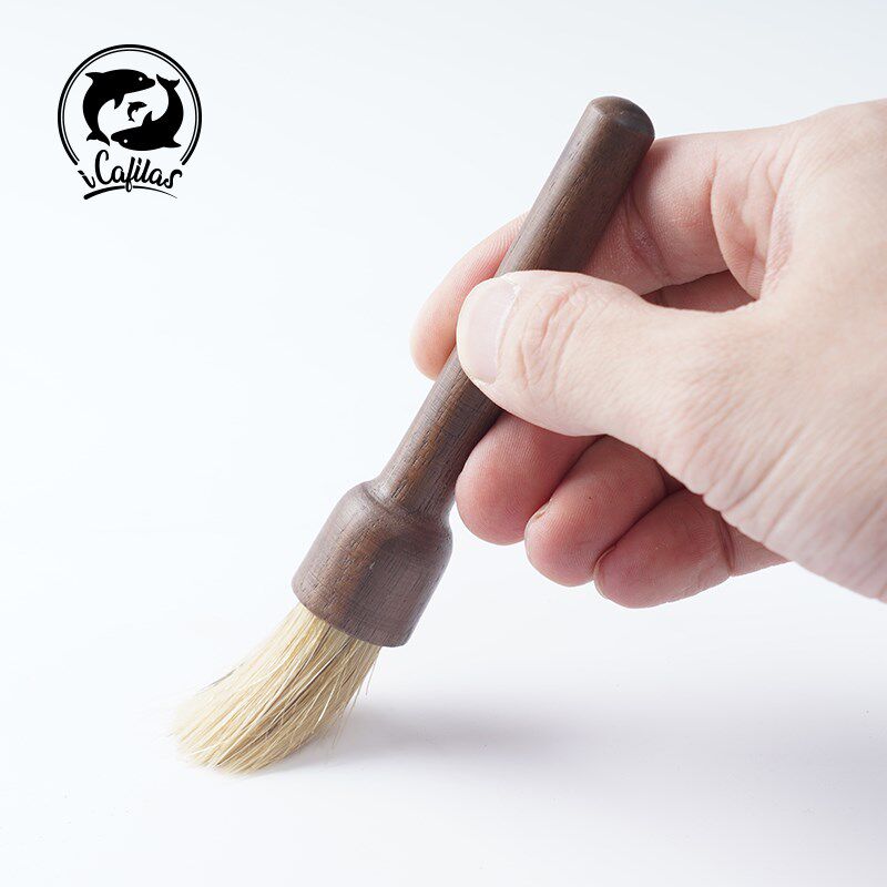 咖啡吧台黑胡桃毛刷 猪鬃毛刷 磨豆机粉渣清洁刷家用刷子