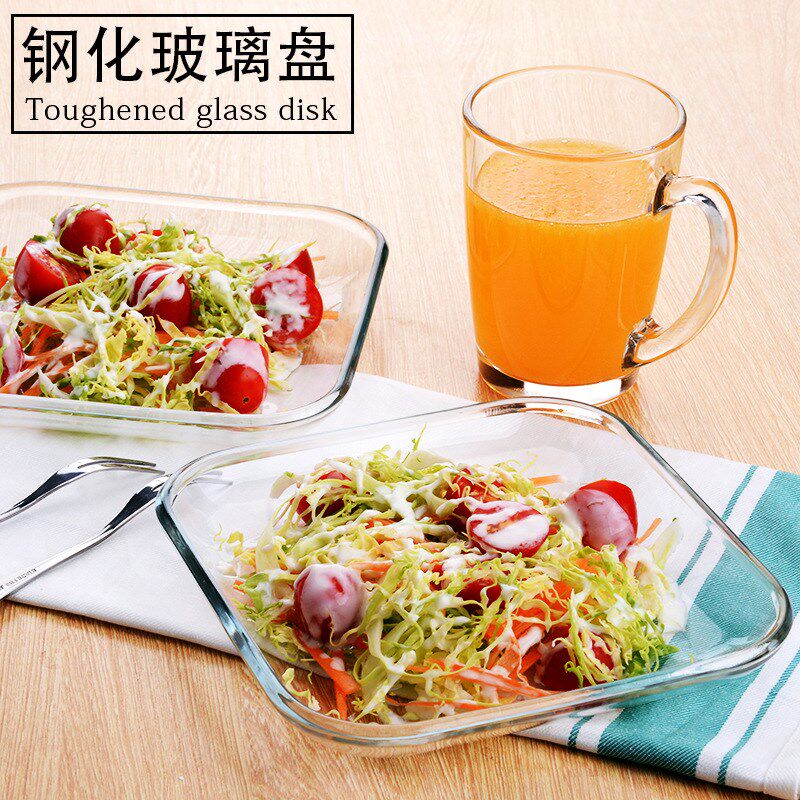 钢化玻璃烤盘耐热菜盘果盘吃盘饺盘西