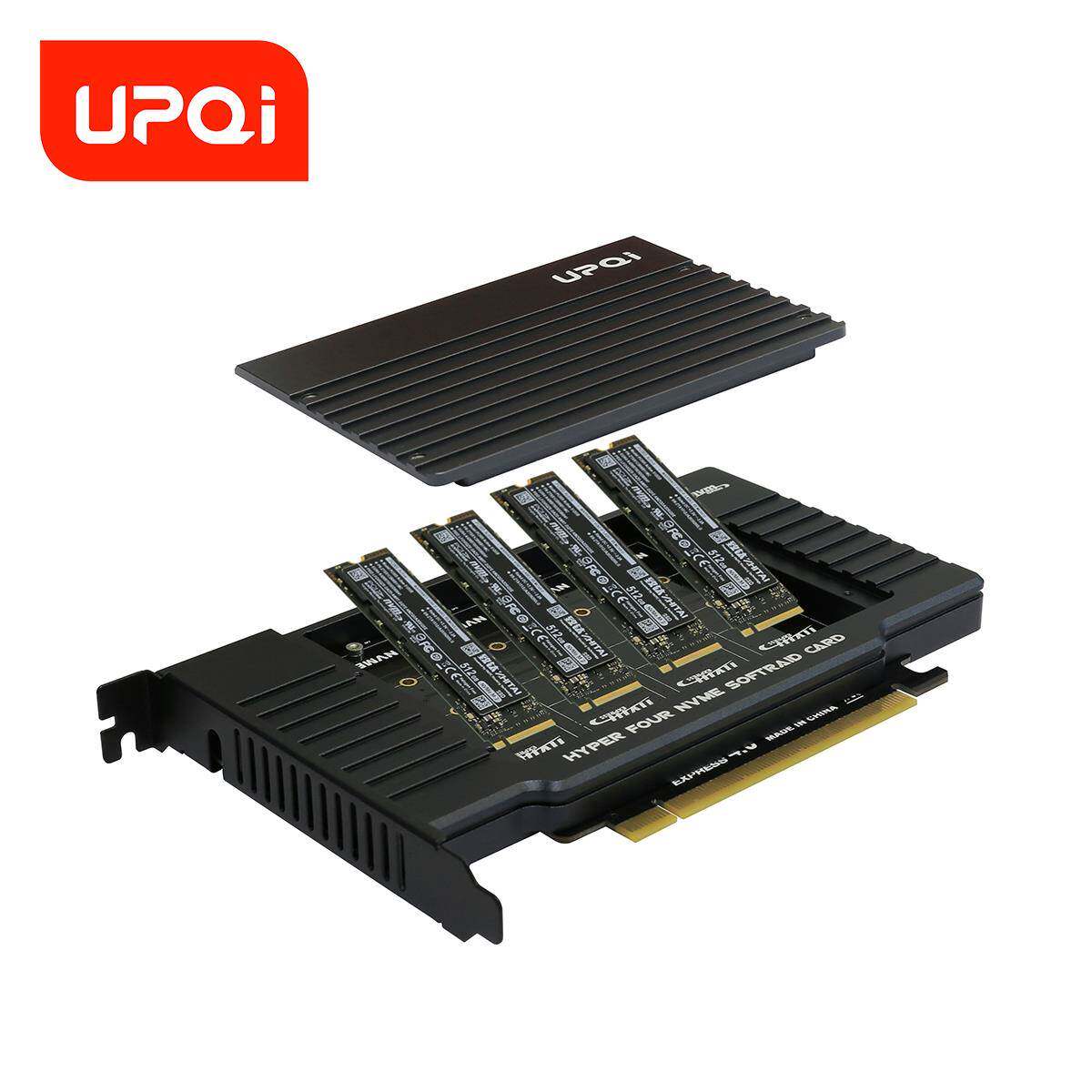 PCIe X16卡槽转M2硬盘NVMe协议4盘位存储扩展卡固态ssd硬盘架拆分