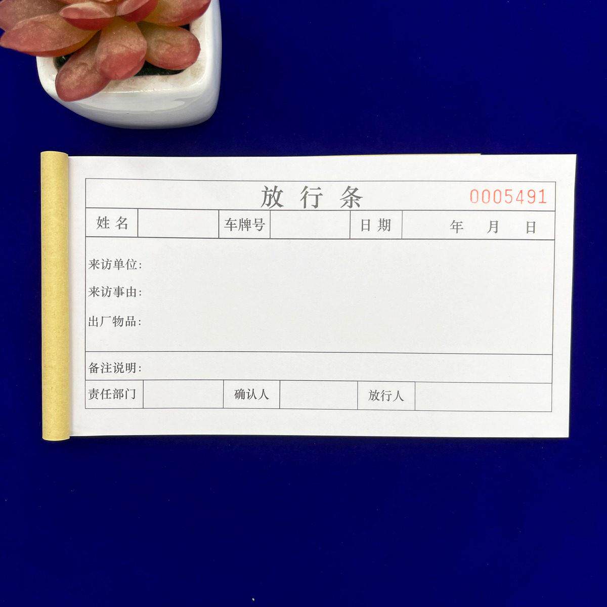 包邮物品放行条二联单联货物放行条出门证来访登记单放行条收据单