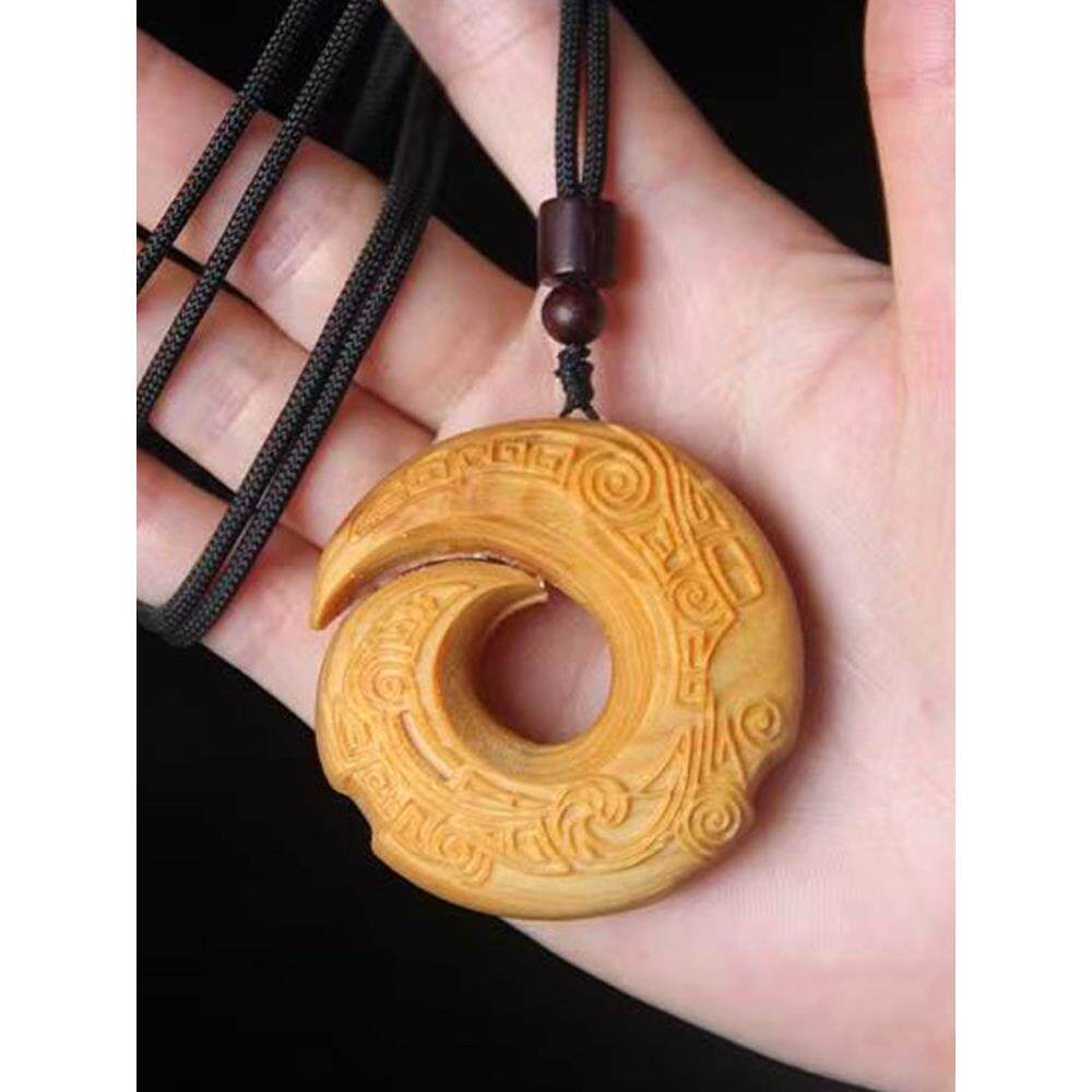 太行崖柏回形纹时来运转平安扣吊坠车挂手把件宫廷复古配饰包包挂