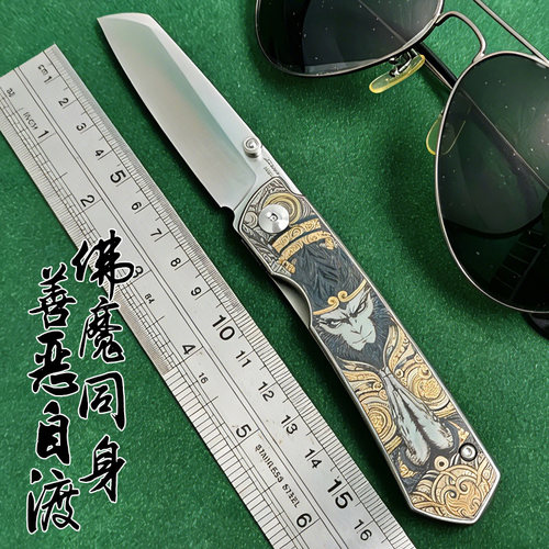 M390粉末钢折刀悟空高硬度超快锋利口袋无锁快开折叠便携小水果刀
