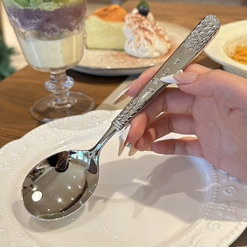 *老板娘自用*欧式复古浮雕麦穗圆头汤勺吃饭勺