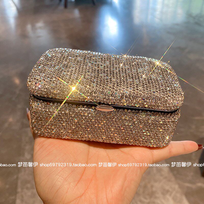 首饰盒便携精致旅行收纳盒化妆迷你手工镶钻满钻收纳盒