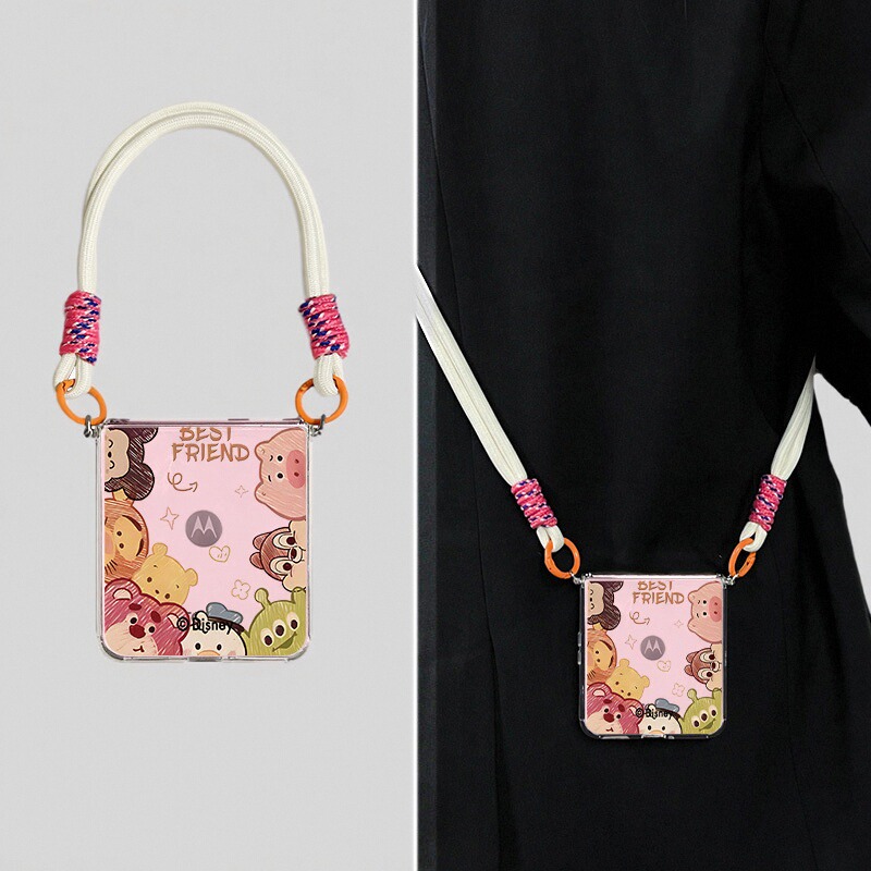 适用于摩托罗拉moto razr60手机壳新款女斜挎带挂绳联想motorazr60ultra保护壳套折叠屏motorola50透明软壳