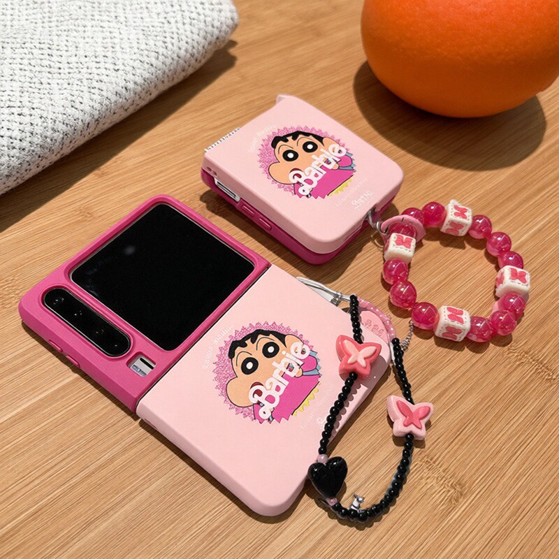 适用小米mix2手机壳PuraX华为Pocket2折叠壳OPPO FindN3摩托罗拉razr60女手链三星Zflip7保护套5撞色芭比小新