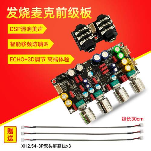AMP发烧卡拉OK混响板麦克话筒K歌唱歌前级效果器板DSP混音防啸叫