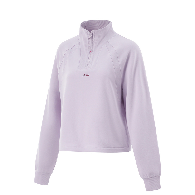 李宁女子宽松立领套头卫衣