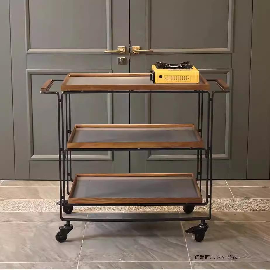 高档木质煮餐车酒店餐厅移动式卡式炉堂做车现场加热堂灼车鲍鱼车