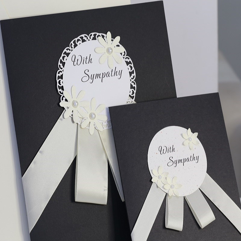 白事悼念卡黑色贺卡片重阳节奠z仪随礼金袋慰问去世员工家属定制