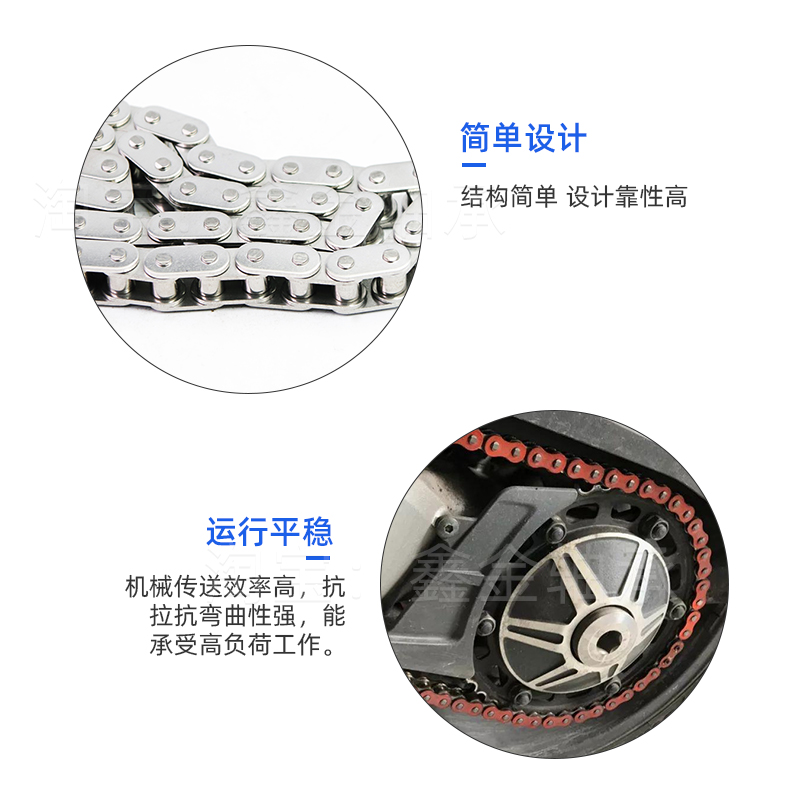 304不锈钢直板滚子链条3分C06B 4x分C08B 5分C10A 6分C12A 1寸C16