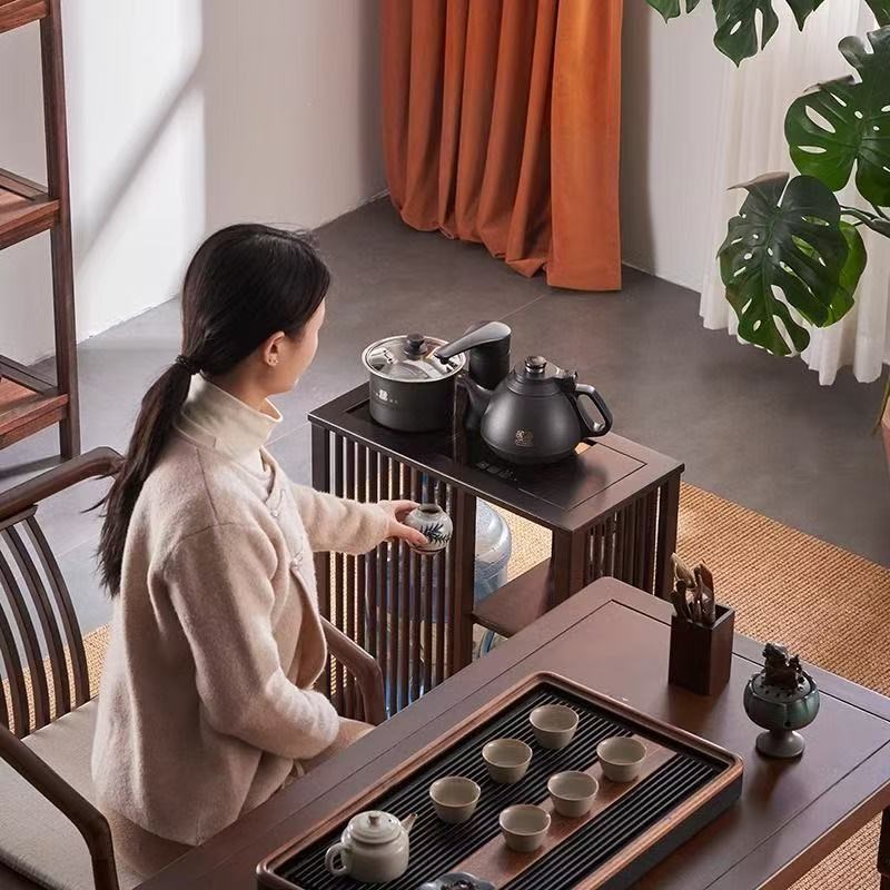 茶车家用b移动烧水小茶几沙发边几茶台茶桌侧边柜实竹茶柜茶水柜