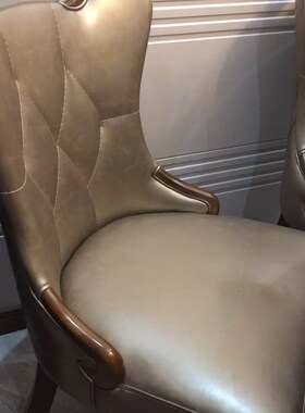 实木餐椅靠背软包皮餐椅家用餐厅椅子酒店饭店别墅餐椅凳灰色棕色