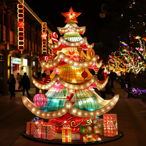圣诞节大型灯会装饰幻彩圣诞树商场广场美陈造型灯户外氛围灯摆件