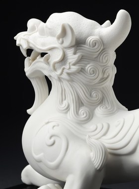 高端大气貔貅摆件德m化白瓷客厅酒柜招财装饰陶瓷工艺品办公室领